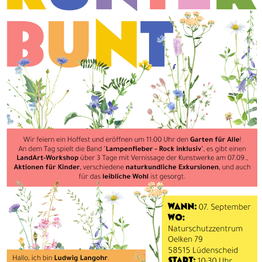 Buntes Plakat zum Hoffest Kunterbunt